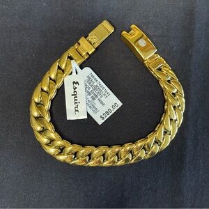 NWT Men’s Esquire Stainless Steel/Gold Bracelet